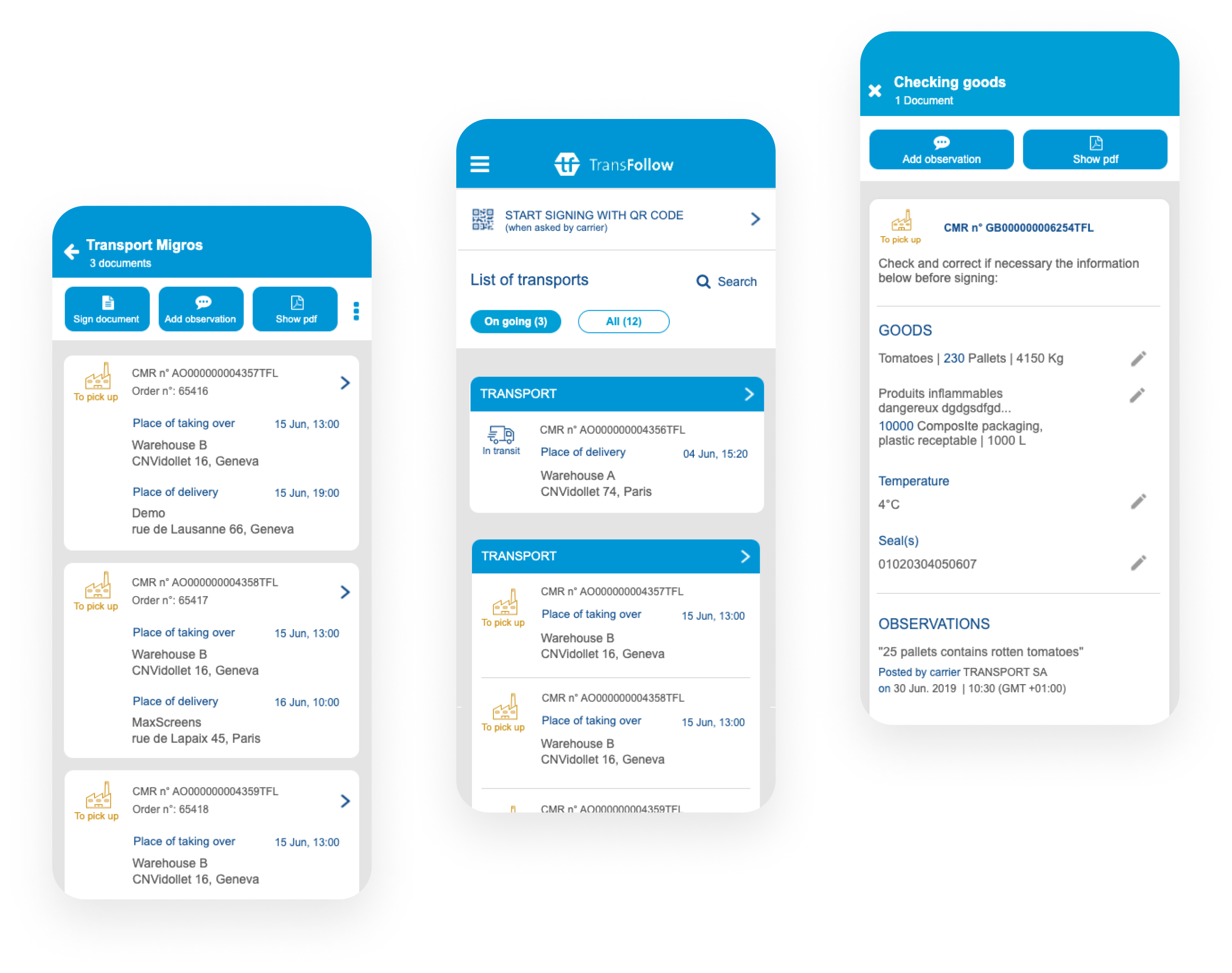 Redesign de l’application native Transfollow pour la gestion de la logistique et du transport