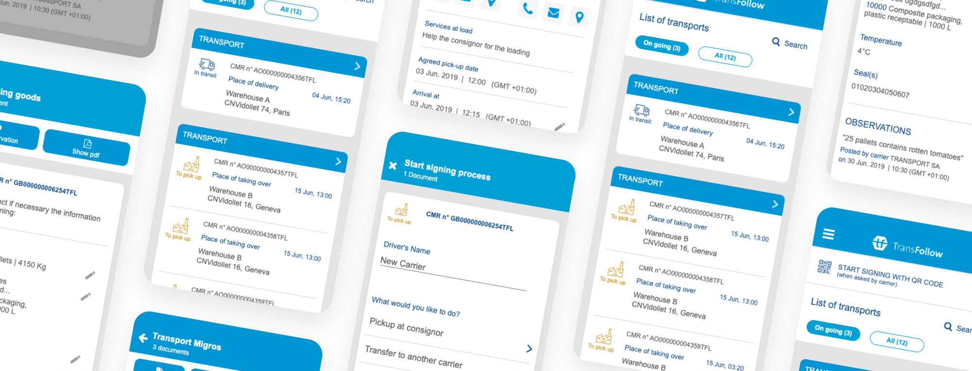 Redesign de l’application native Transfollow pour la gestion de la logistique et du transport